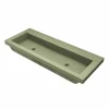 Native Trails Trough 48" x 19" Rectangle Drop In NativeStone Concrete ADA Bathroom Sink, Sage, NSL4819-GX