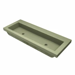 Native Trails Trough 48" x 19" Rectangle Drop In NativeStone Concrete ADA Bathroom Sink, Sage, NSL4819-GX