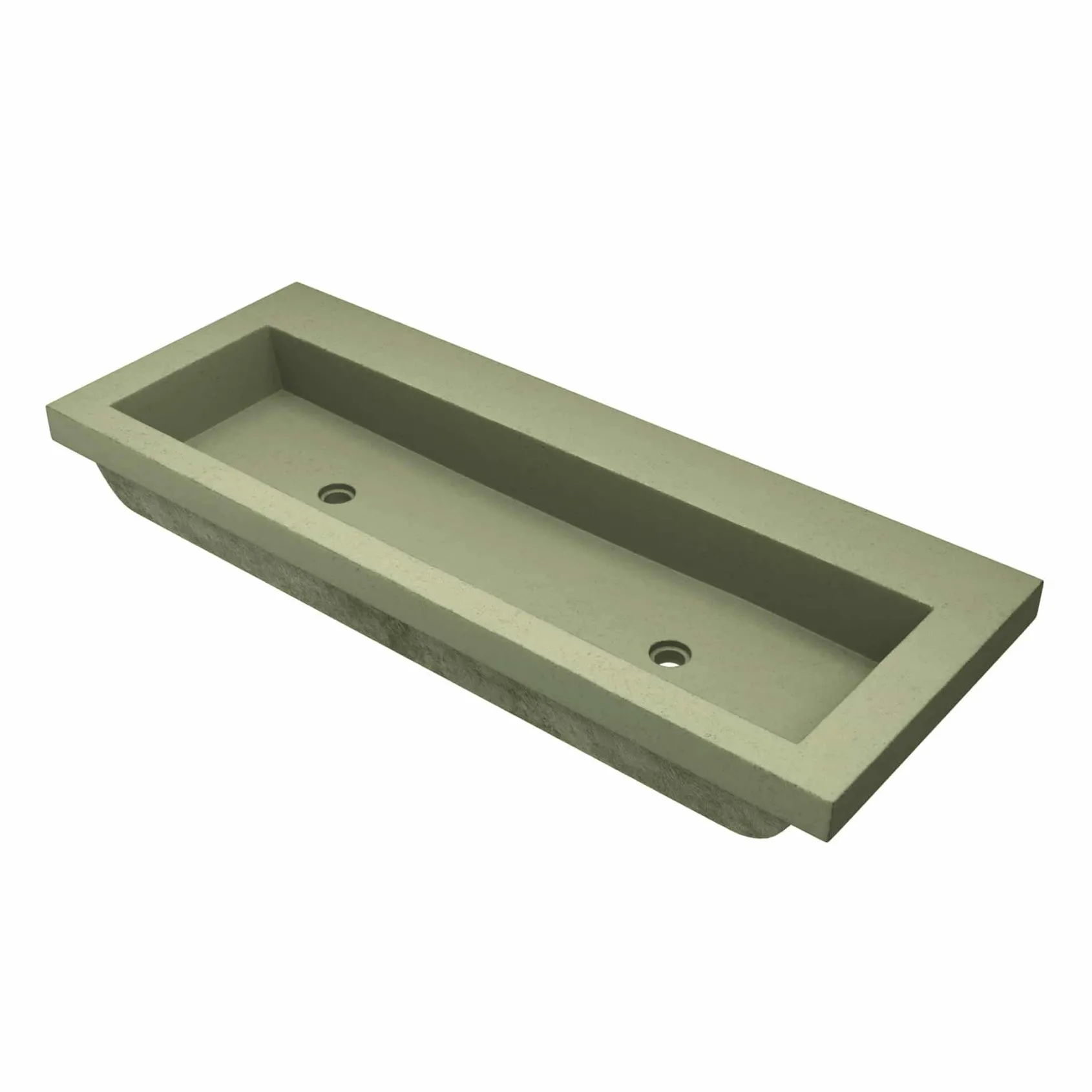 Native Trails Trough 48" x 19" Rectangle Drop In NativeStone Concrete ADA Bathroom Sink, Sage, NSL4819-GX