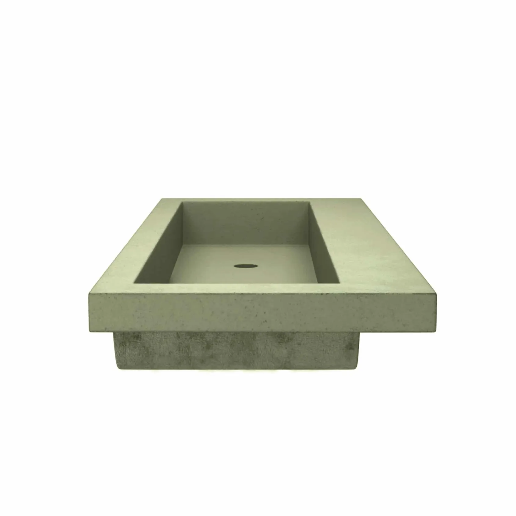 Native Trails Trough 48" x 19" Rectangle Drop In NativeStone Concrete ADA Bathroom Sink, Sage, NSL4819-GX