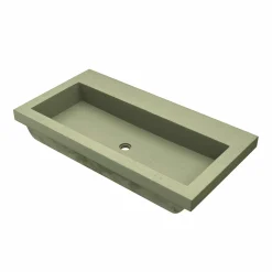 Native Trails Trough 36" x 19" Rectangle Drop In NativeStone Concrete ADA Bathroom Sink, Sage, NSL3619-GX