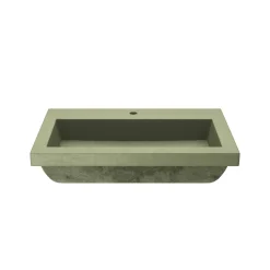 Native Trails Trough 30" x 19" Rectangle Drop In NativeStone Concrete ADA Bathroom Sink, Sage, NSL3019-G