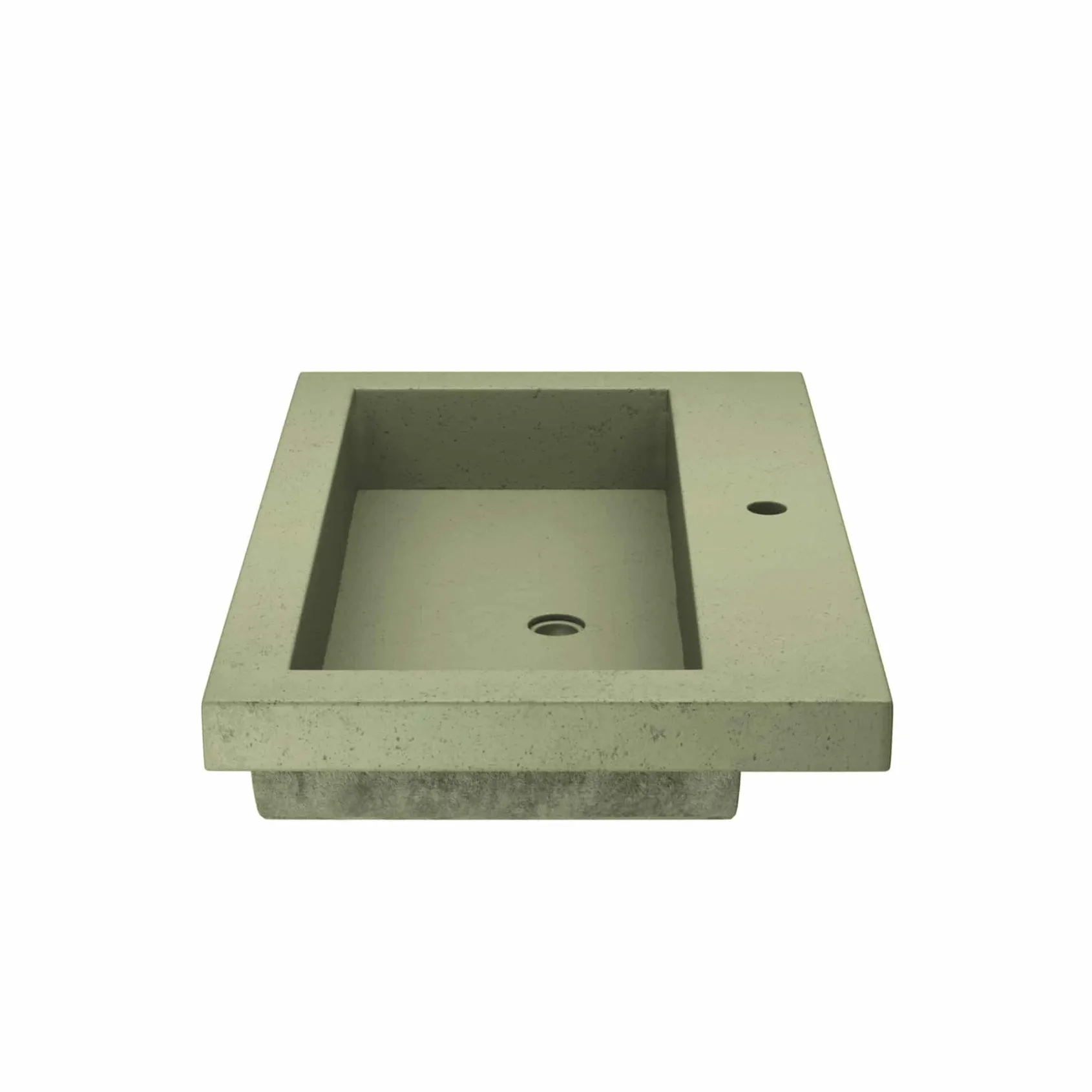 Native Trails Trough 30" x 19" Rectangle Drop In NativeStone Concrete ADA Bathroom Sink, Sage, NSL3019-G