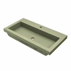 Native Trails Trough 36" x 19" Rectangle Drop In NativeStone Concrete ADA Bathroom Sink, Sage, NSL3619-G