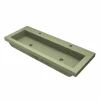 Native Trails Trough 48" x 19" Rectangle Drop In NativeStone Concrete ADA Bathroom Sink, Sage, NSL4819-G