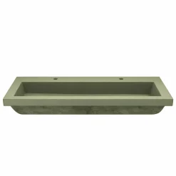 Native Trails Trough 48" x 19" Rectangle Drop In NativeStone Concrete ADA Bathroom Sink, Sage, NSL4819-G