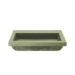 Native Trails Trough 30" x 19" Rectangle Drop In NativeStone Concrete ADA Bathroom Sink, Sage, NSL3019-GX