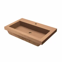 Native Trails Trough 30" x 19" Rectangle Drop In NativeStone Concrete ADA Bathroom Sink, Terracotta, NSL3019-T