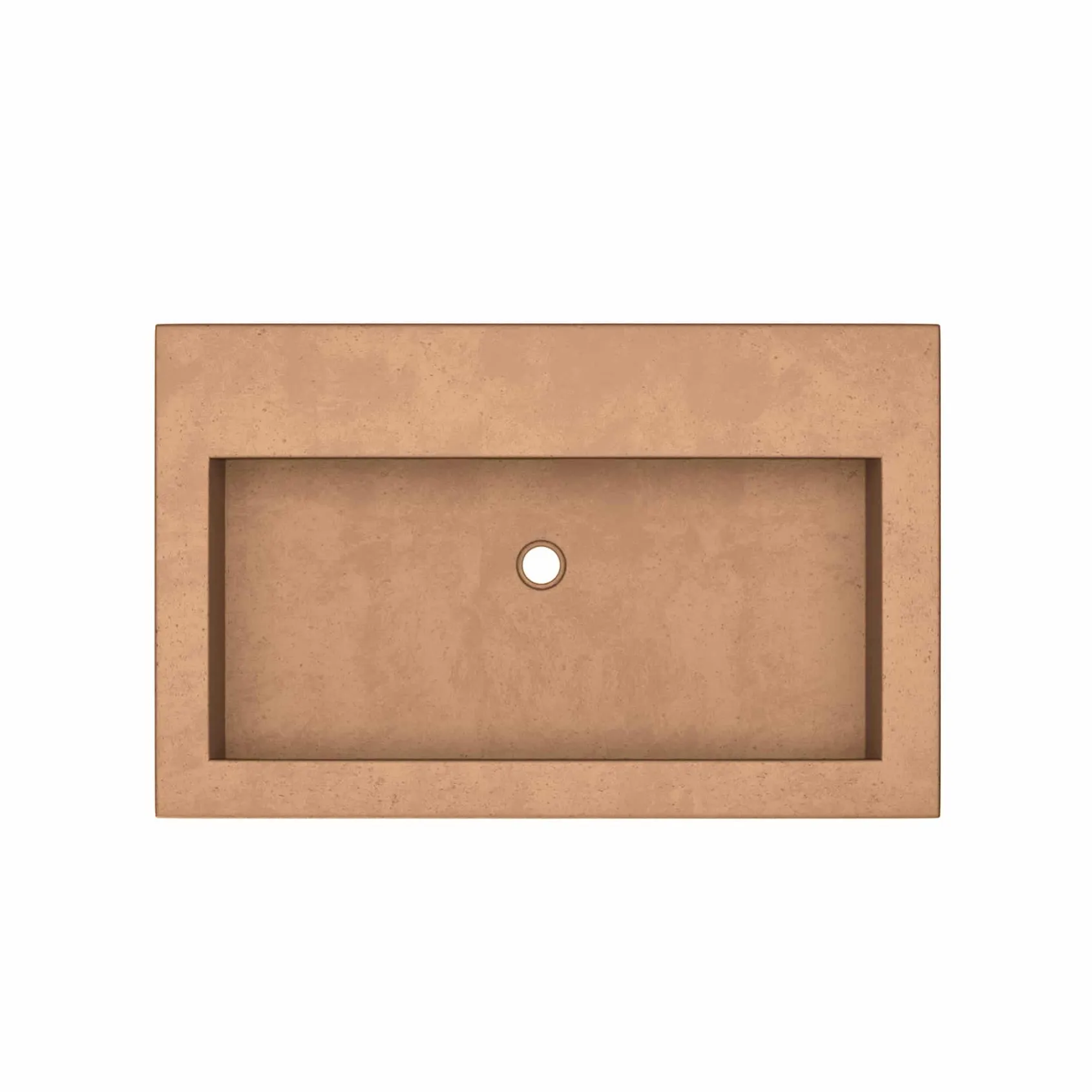 Native Trails Trough 30" x 19" Rectangle Drop In NativeStone Concrete ADA Bathroom Sink, Terracotta, NSL3019-TX