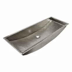 Native Trails Trough 36" x 14" Rectangle Nickel Bathroom Sink, Polished Nickel, CPS806