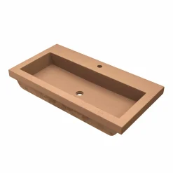 Native Trails Trough 36" x 19" Rectangle Drop In NativeStone Concrete ADA Bathroom Sink, Terracotta, NSL3619-T