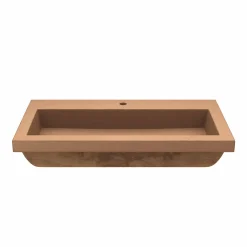 Native Trails Trough 36" x 19" Rectangle Drop In NativeStone Concrete ADA Bathroom Sink, Terracotta, NSL3619-T