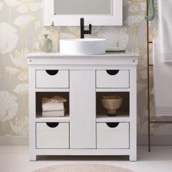 Native Trails Vintner's 36" Freestanding Vanity Base in Blanc, VNW360