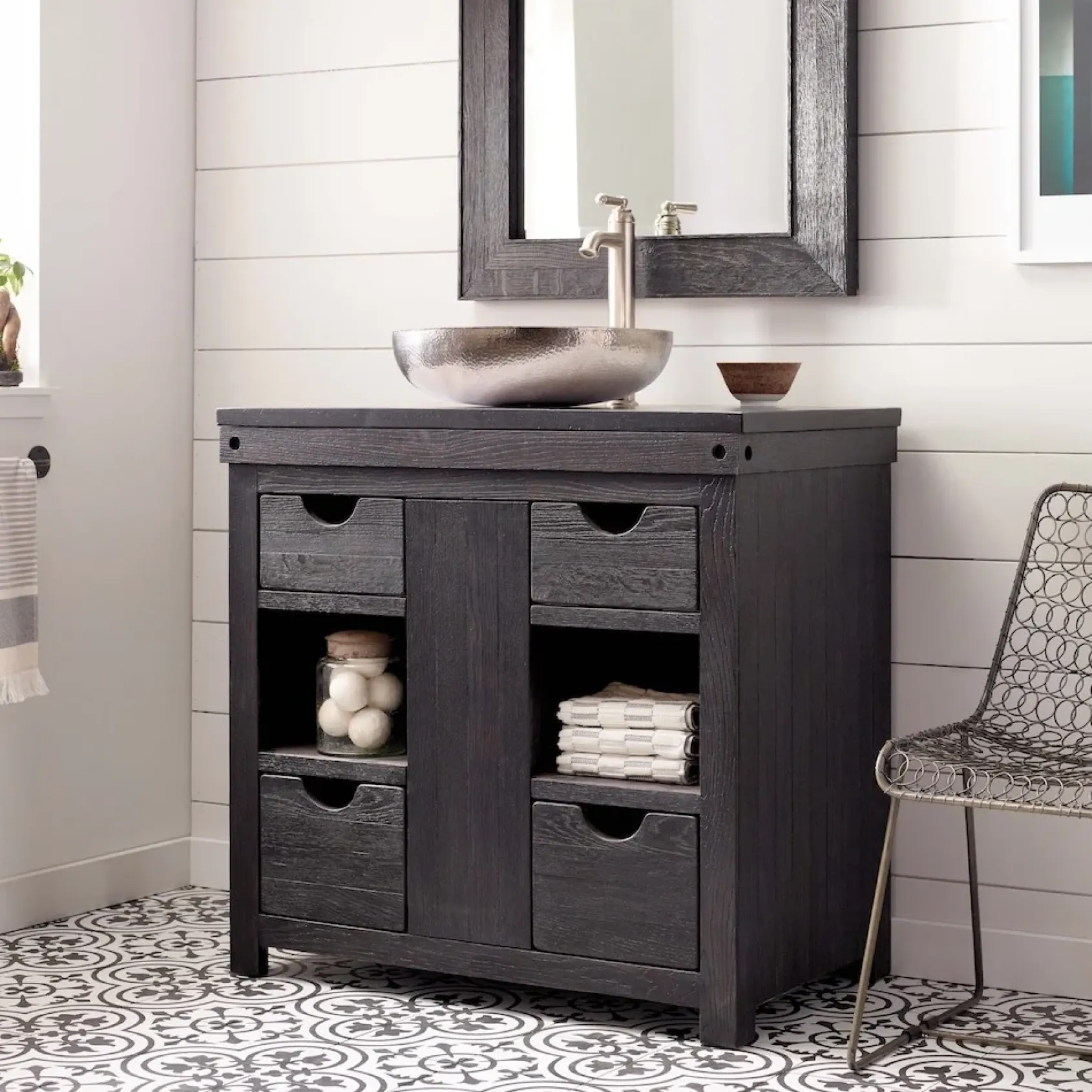 Native Trails Vintner's 36" Freestanding Vanity Base in Noir, VNW368