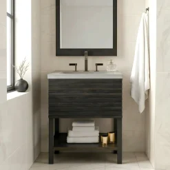 Native Trails Winemaker 24" Freestanding Reclaimed Wood Vanity Base in Charred Oak, VNM248