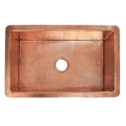Native Trails Cocina 30" Copper Kitchen Sink, Polished Copper, CPK493