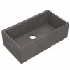 Native Trails Concierge 33" NativeStone Concrete Workstation Farmhouse Kitchen Sink, Slate, NSKG3318-S