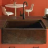 Native Trails 25" Copper Farmhouse Sink, Antique Copper, CPK270