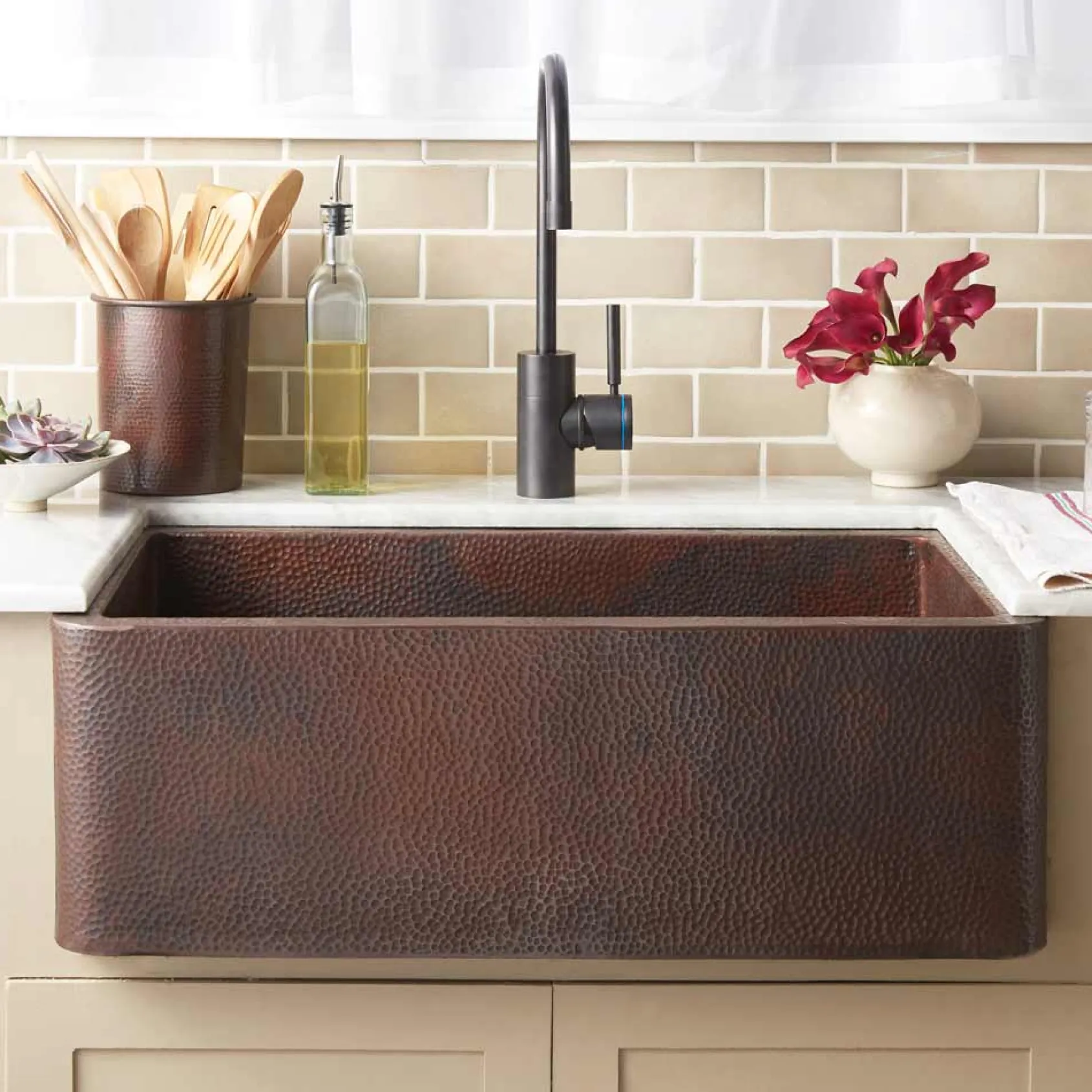 Native Trails 30" Copper Farmhouse Sink, Antique Copper, CPK294