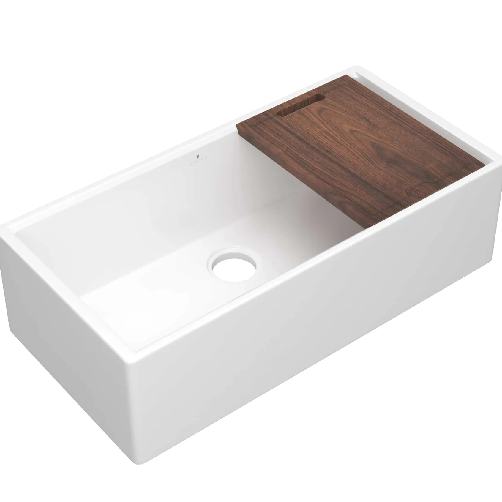 Native Trails Dreamer Concierge 36" Fireclay Workstation Farmhouse Kitchen Sink, White, FRKG3618-W