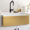 Native Trails Dreamer 30" Fireclay Farmhouse Sink, Matte Gold, PMK3018-G