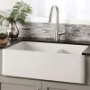 Native Trails Farmhouse Double Bowl 33" NativeStone Concrete Farmhouse Sink, 60/40 Double Bowl, Pearl, NSKD3321-P