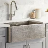 Native Trails Farmhouse Duet 33" Nickel Farmhouse Sink, 60/40 Double Bowl, Brushed Nickel, CPK576