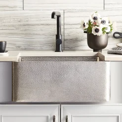 Native Trails 25" Nickel Farmhouse Sink, Brushed Nickel, CPK570