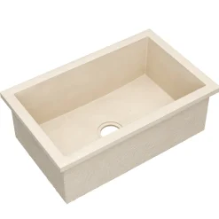 Native Trails Pacifica 30" Undermount NativeStone Concrete Kitchen Sink, Sand, NSK3019-D