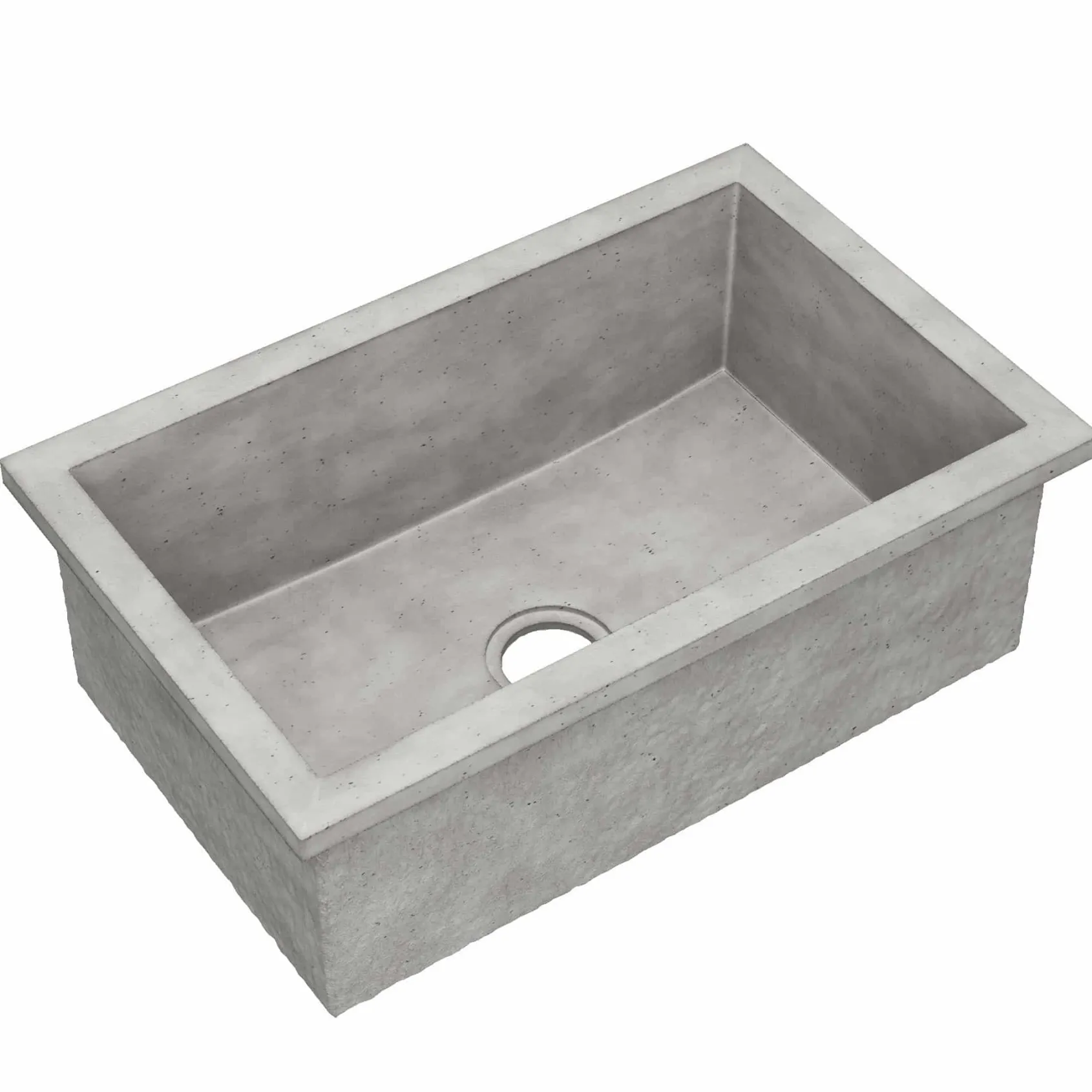 Native Trails Pacifica 30" Undermount NativeStone Concrete Kitchen Sink, Ash, NSK3019-A