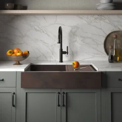 Native Trails Paragon Concierge 33" Copper Workstation Farmhouse Kitchen Sink, Antique Copper, CPKG291