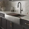 Native Trails Paragon Concierge 33" Nickel Workstation Farmhouse Kitchen Sink, Brushed Nickel, CPKG591