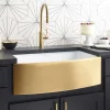 Native Trails Rendezvous 33" Fireclay Farmhouse Sink, Matte Gold, PMK3320-G