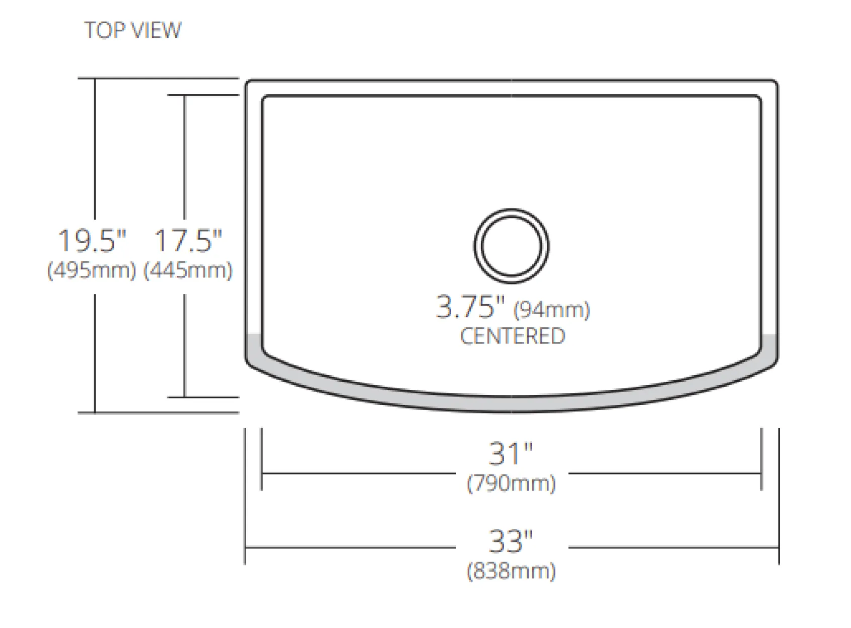 Native Trails Rendezvous 33" Fireclay Farmhouse Sink, Matte Gold, PMK3320-G
