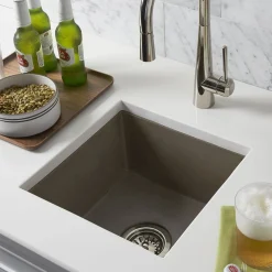 Native Trails Ventana 15" NativeStone Concrete Farmhouse Sink, Earth, NSB1515-E