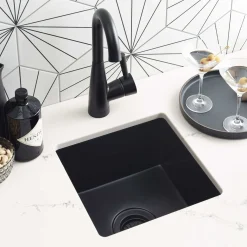 Native Trails Ventana 15" NativeStone Concrete Farmhouse Sink, Charcoal, NSB1515-C
