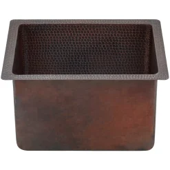 Premier Copper Products 17" Rectangle Copper Bar/Prep Sink, Oil Rubbed Bronze, 14 Gauge, BREC1713DB