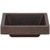 Premier Copper Products 15" x 12" Rectangle Vessel - Above Counter Copper Bathroom Sink, Oil Rubbed Bronze, 17 Gauge, VREC15SKDB