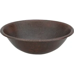 Premier Copper Products 20" Oval Copper Bathroom Sink, Oil Rubbed Bronze, LO20RDB