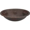 Premier Copper Products 19" Oval Copper Bathroom Sink, Oil Rubbed Bronze, LO19RFLDB