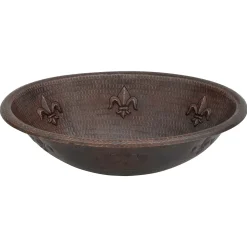 Premier Copper Products 19" Oval Copper Bathroom Sink, Oil Rubbed Bronze, LO19RFLDB