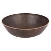 Premier Copper Products 14" Round Vessel - Above Counter Terra Firma Copper Bathroom Sink, Dark Brown, 10 Gauge, TFVR14DB