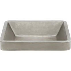 Premier Copper Products 19" Rectangle Copper Bathroom Sink, Nickel, VREC19SKEN
