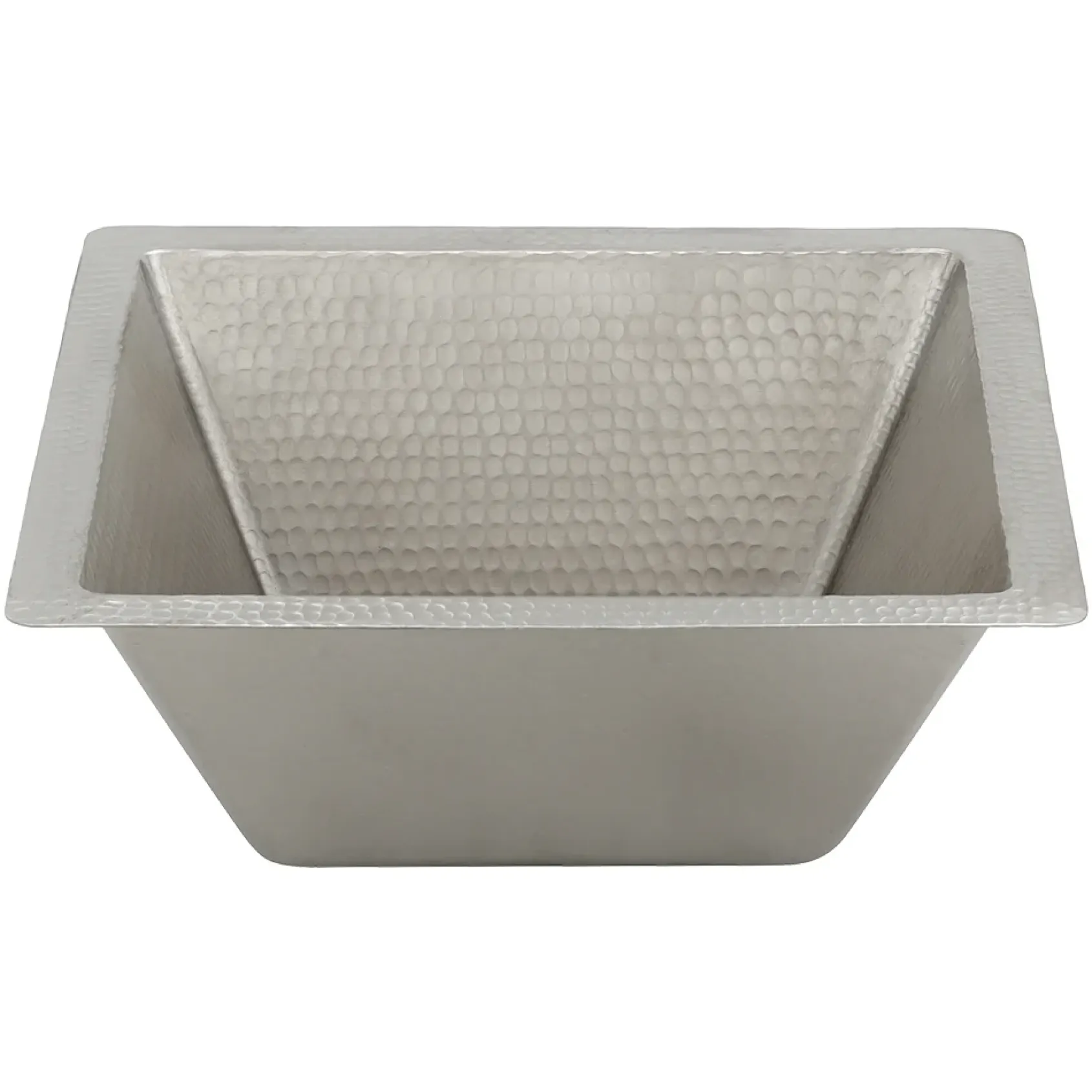 Premier Copper Products 15" Square Copper Bathroom Sink, Nickel, LSQ15EN