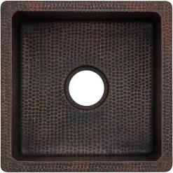 Premier Copper Products 16" Copper Bar/Prep Sink, Oil Rubbed Bronze, BS16DB3