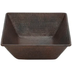 Premier Copper Products 17" Rectangle Copper Bathroom Sink, Oil Rubbed Bronze, VREC17WDB