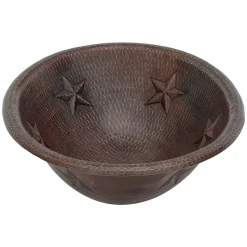 Premier Copper Products 19" Oval Copper Bathroom Sink, Oil Rubbed Bronze, LO19RSTDB