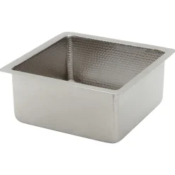 Premier Copper Products 16" Square Copper and Nickel Bar/Prep Sink, 14 Gauge, BS16EN3