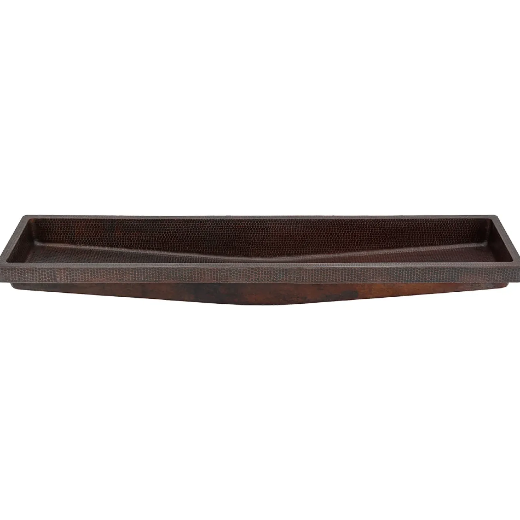 Premier Copper Products 60" Rectangle Copper Bathroom Sink, Oil Rubbed Bronze, VREC60SKDB