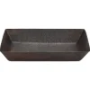 Premier Copper Products 20" Rectangle Copper Bathroom Sink, Oil Rubbed Bronze, VREC2014DB